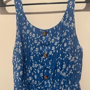 NWOT Floral Button-Down Blue Dress